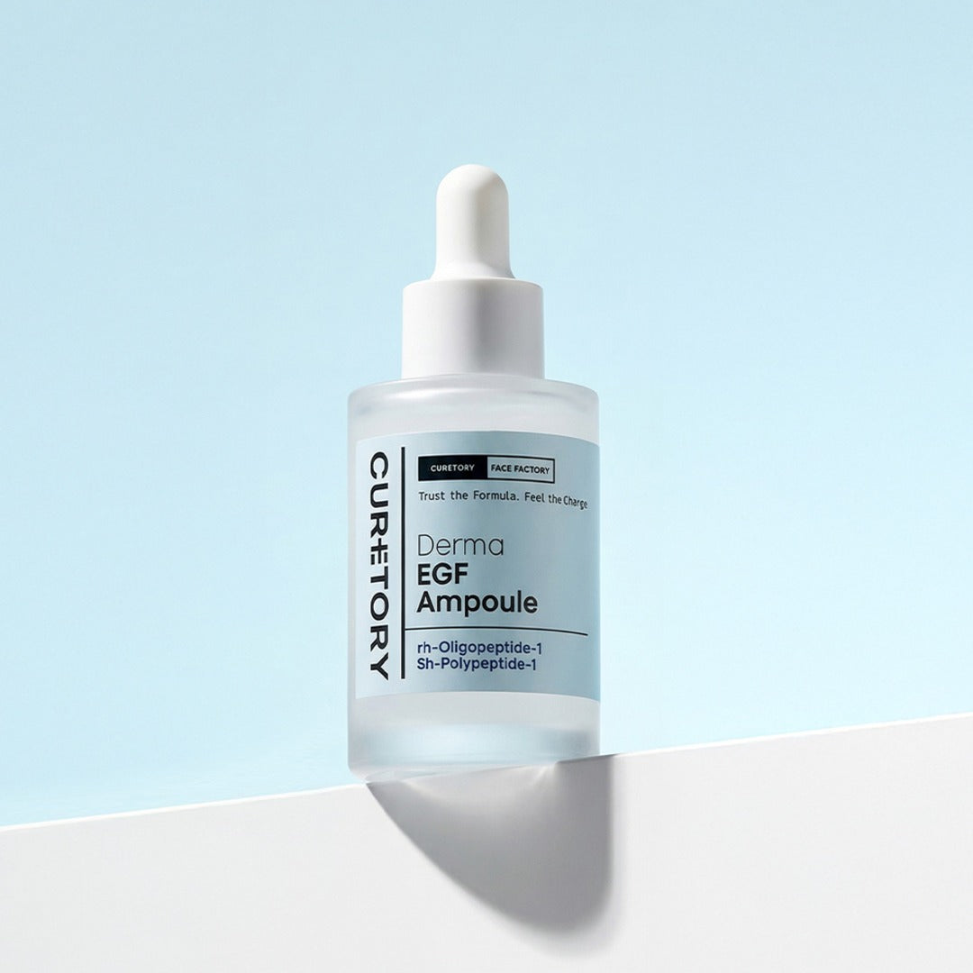 Face Factory Derma EGF Ampoule serum bottle on a light blue background