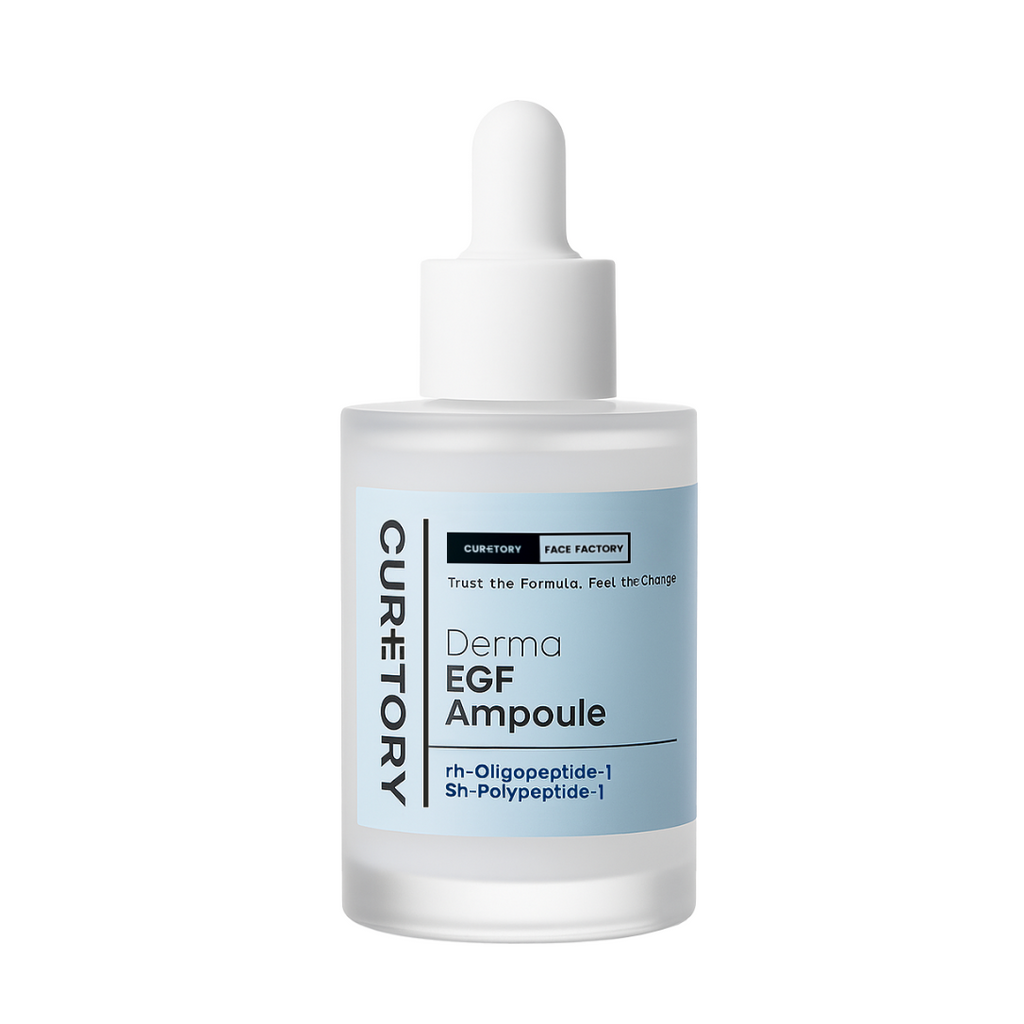 Face Factory Derma EGF Ampoule in a frosted glass dropper bottle on a white background